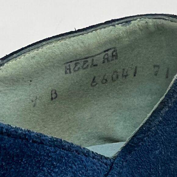 Vintage Rhea Nichols Suede Wedges Mary Jane Shoes Blue Rainbow Memphis - Picture 4 of 12